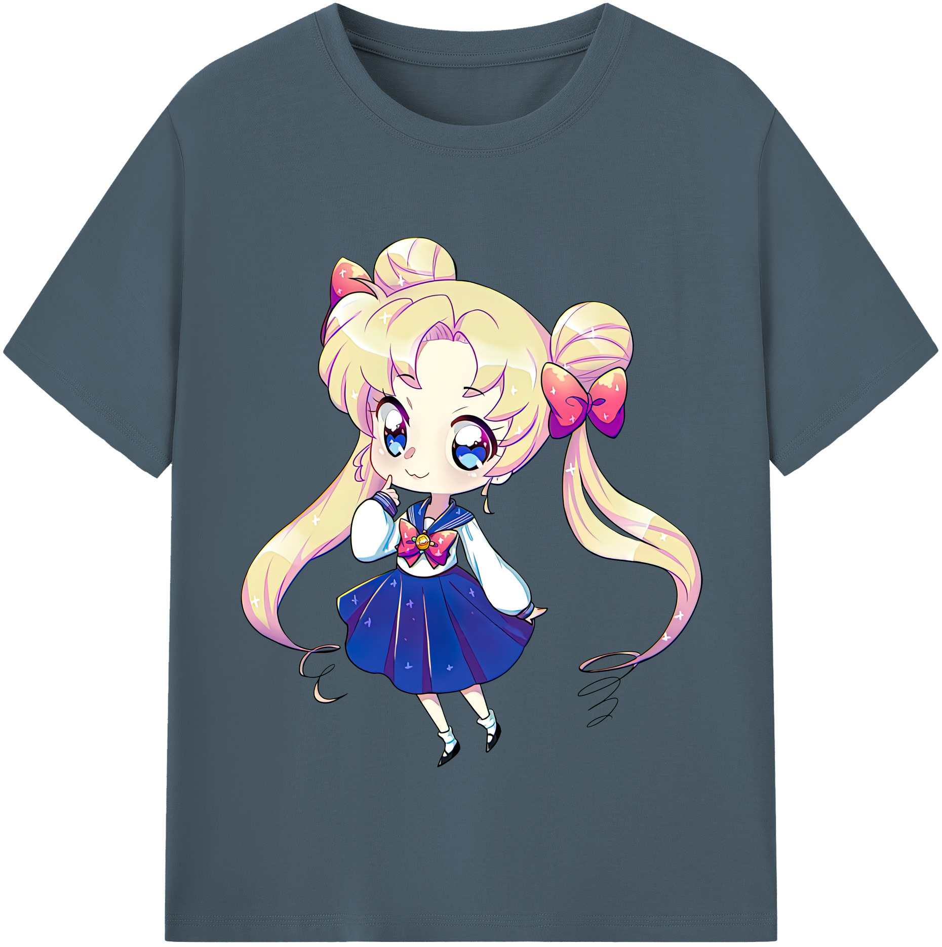 （画像用） 美少女戦士セーラームーン 月野 うさぎ つきの うさぎ Sailor Moon Tsukino Usagi 綿100％半袖Tシャツ（フロントプリント）